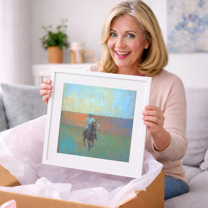 The Midfield Approach - polo horse art gift idea for horse lovers