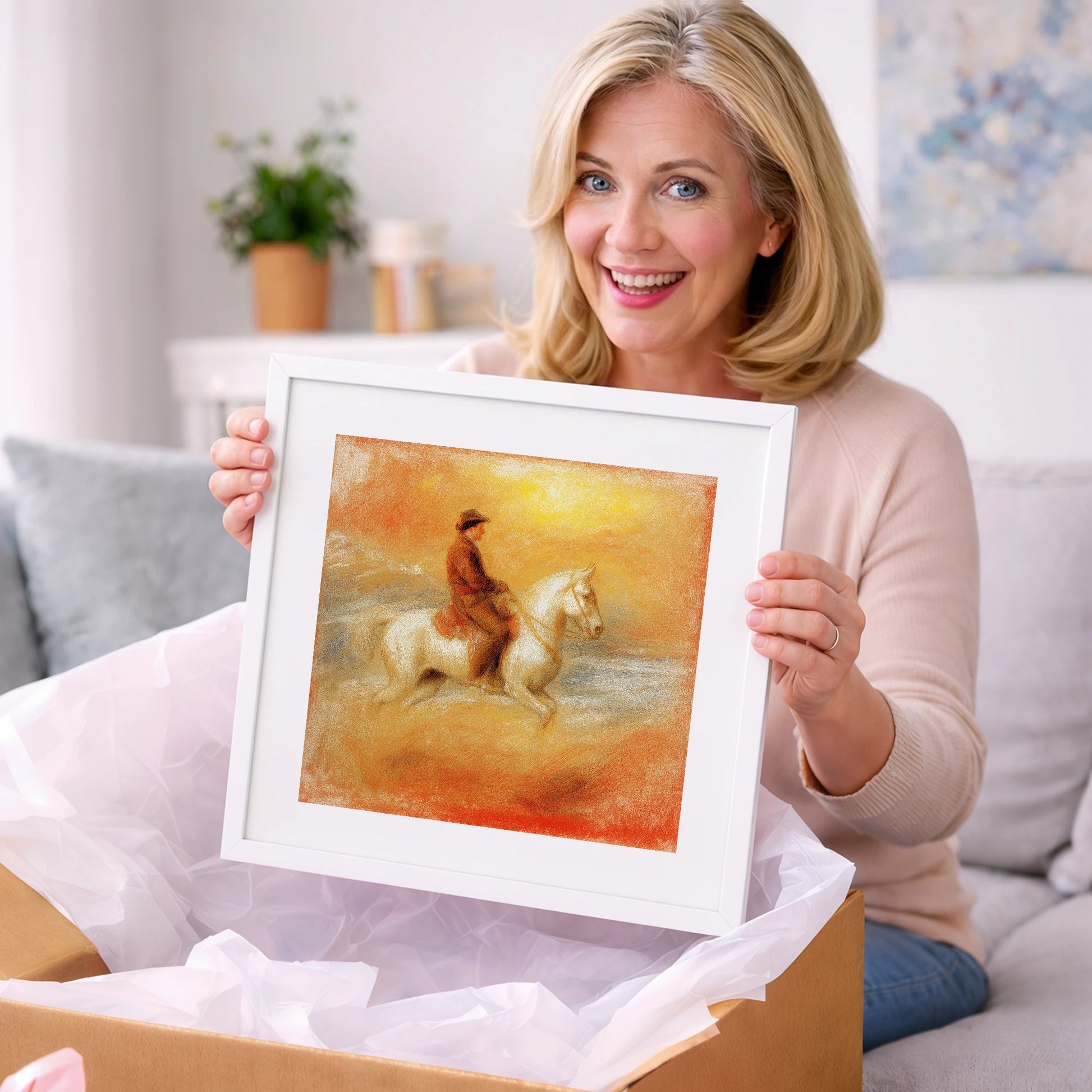 Sundown on the Plains - western horse art gift idea for horse lovers