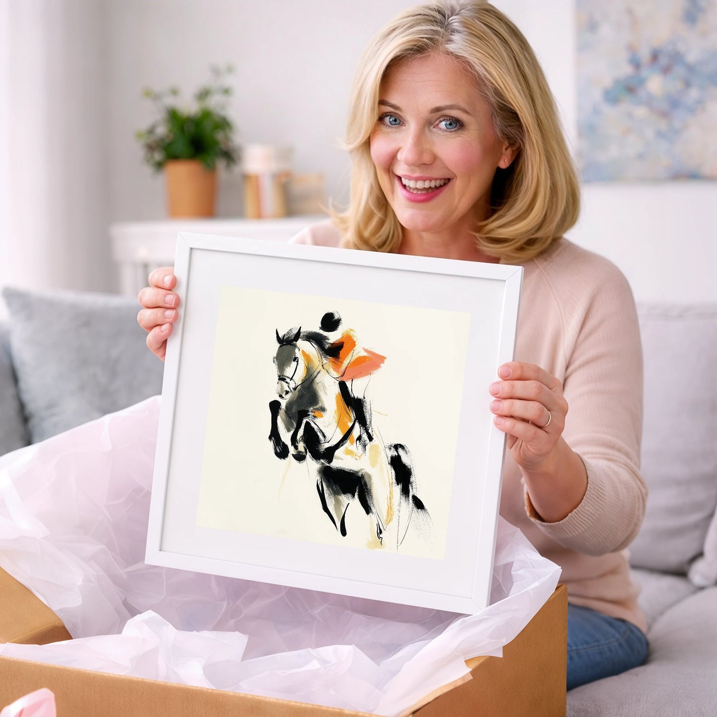 Amber Flight - show jumping horse art gift idea for horse lovers
