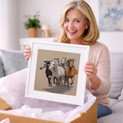 Unbridled Momentum - wild horses art gift idea for horse lovers