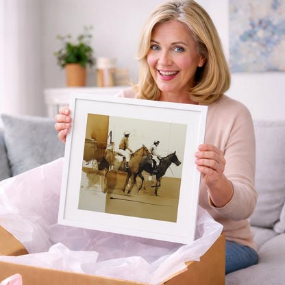 Going to Post - racing horse art gift idea for horse lovers