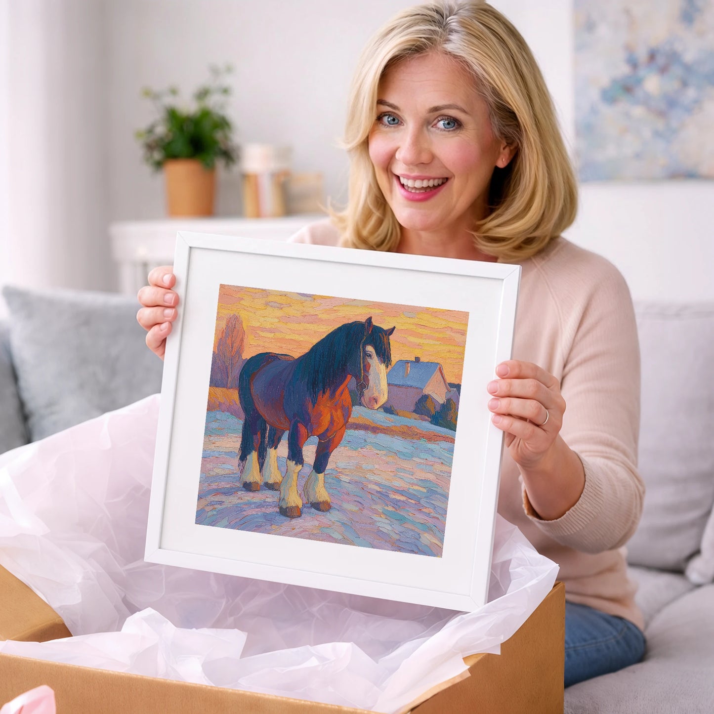 Majestic Winter Shire - horse breed art gift idea for horse lovers