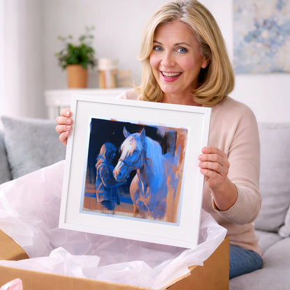 The Cobalt Bond - horse & rider art gift idea for horse lovers
