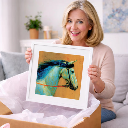 Cerulean Spirit - horse portrait art gift idea for horse lovers