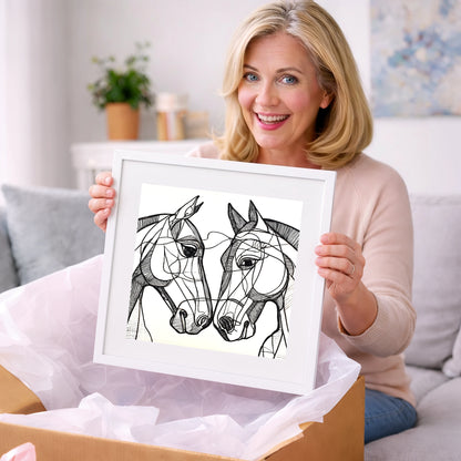 Structural Equine Bond - horse portrait art gift idea for horse lovers