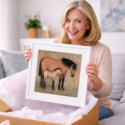 Earthen Bond - mare & foal art gift idea for horse lovers