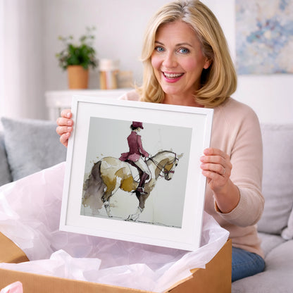 The Collected Frame - dressage horse art gift idea for horse lovers