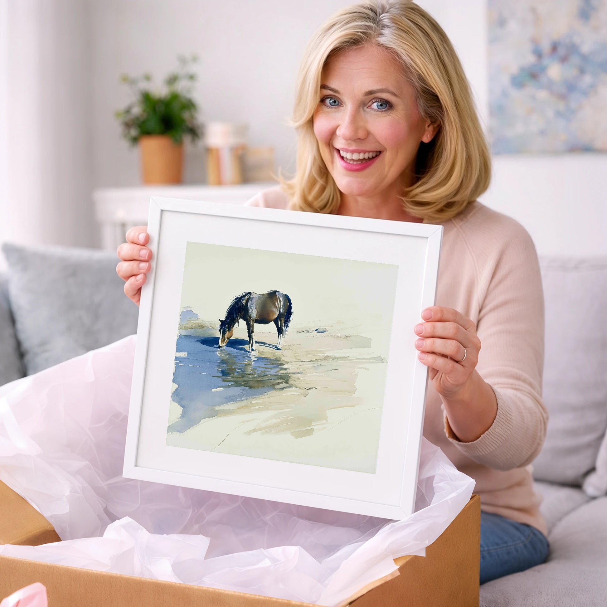 Quiet Reflection - wild horses art gift idea for horse lovers