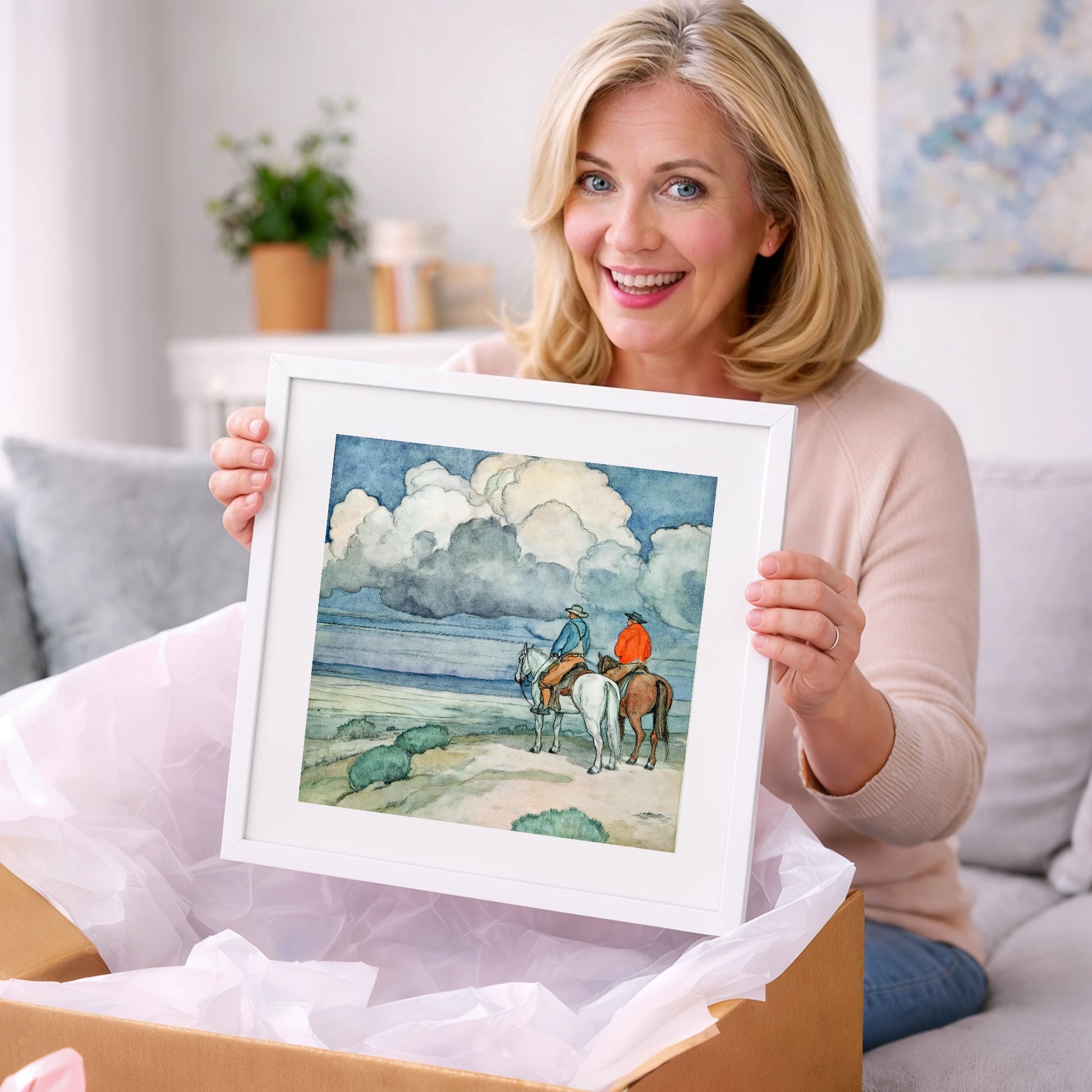 The Gathering Storm - horse landscape art gift idea for horse lovers