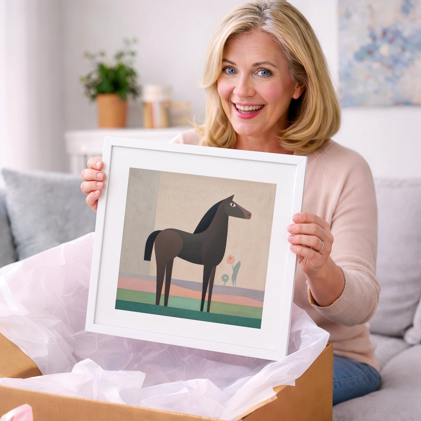 Modernist Equine Profile - horse breed art gift idea for horse lovers