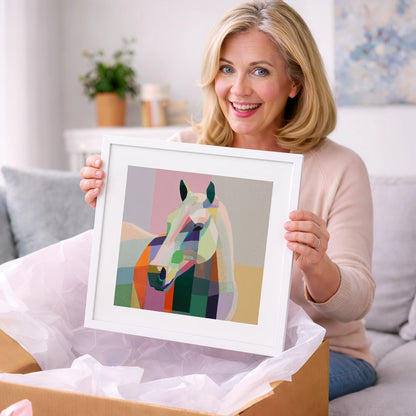 Prismatic Equine Portrait - horse portrait art gift idea for horse lovers