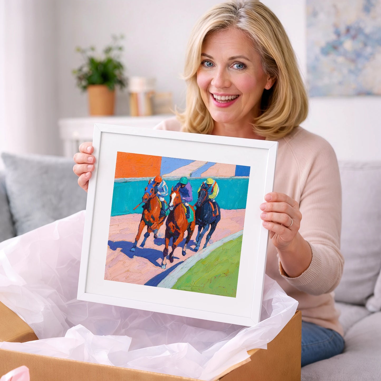 The Final Furlong - racing horse art gift idea for horse lovers