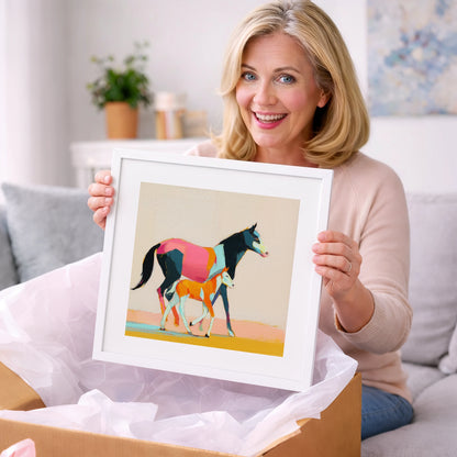 Vivid Strides - mare & foal art gift idea for horse lovers