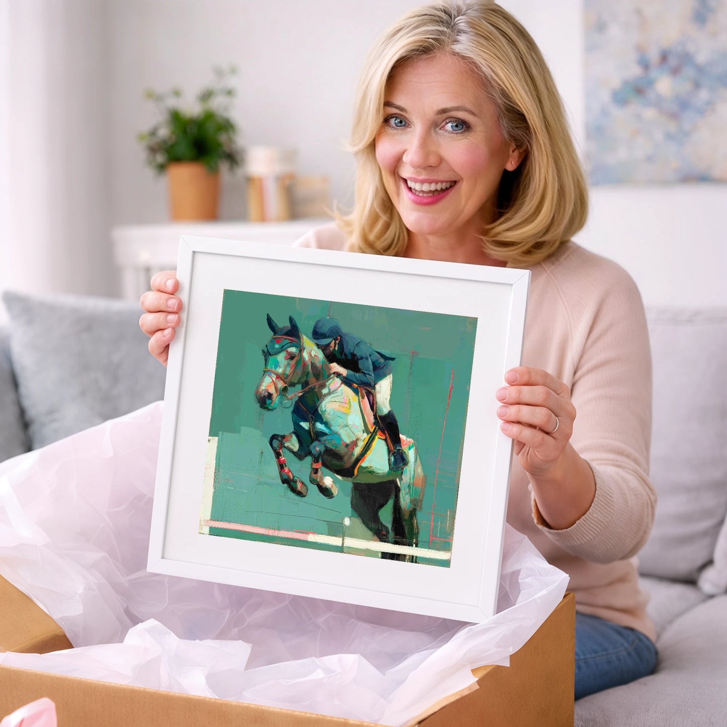The Perfect Clearance - show jumping horse art gift idea for horse lovers