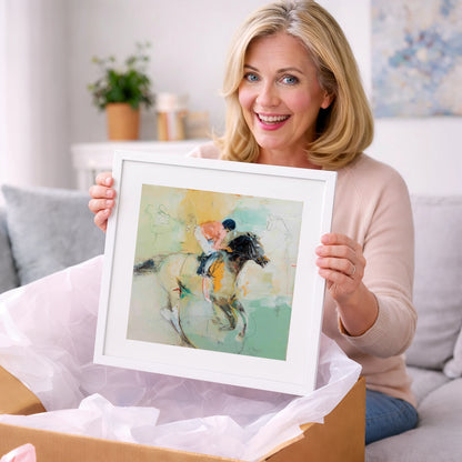 The Driving Finish - racing horse art gift idea for horse lovers