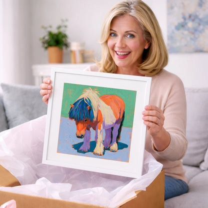 Shetland Pony In Vivid Colours - horse breed art gift idea for horse lovers