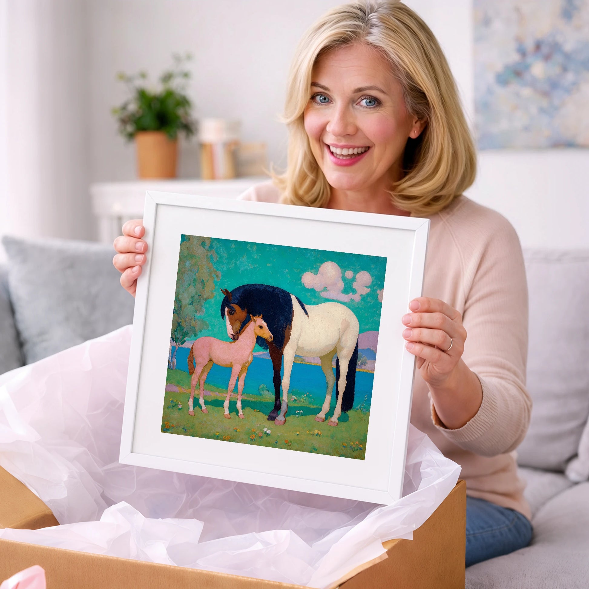 Dreamscape Mare and Foal - mare & foal art gift idea for horse lovers