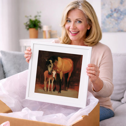 The Nurturing Bond - mare & foal art gift idea for horse lovers