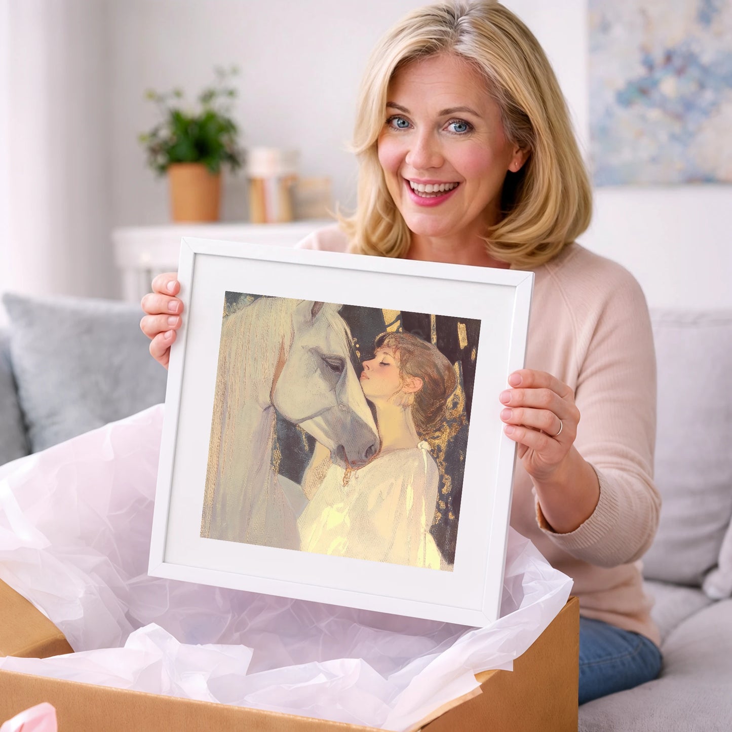 A Luminous Bond - horse & rider art gift idea for horse lovers
