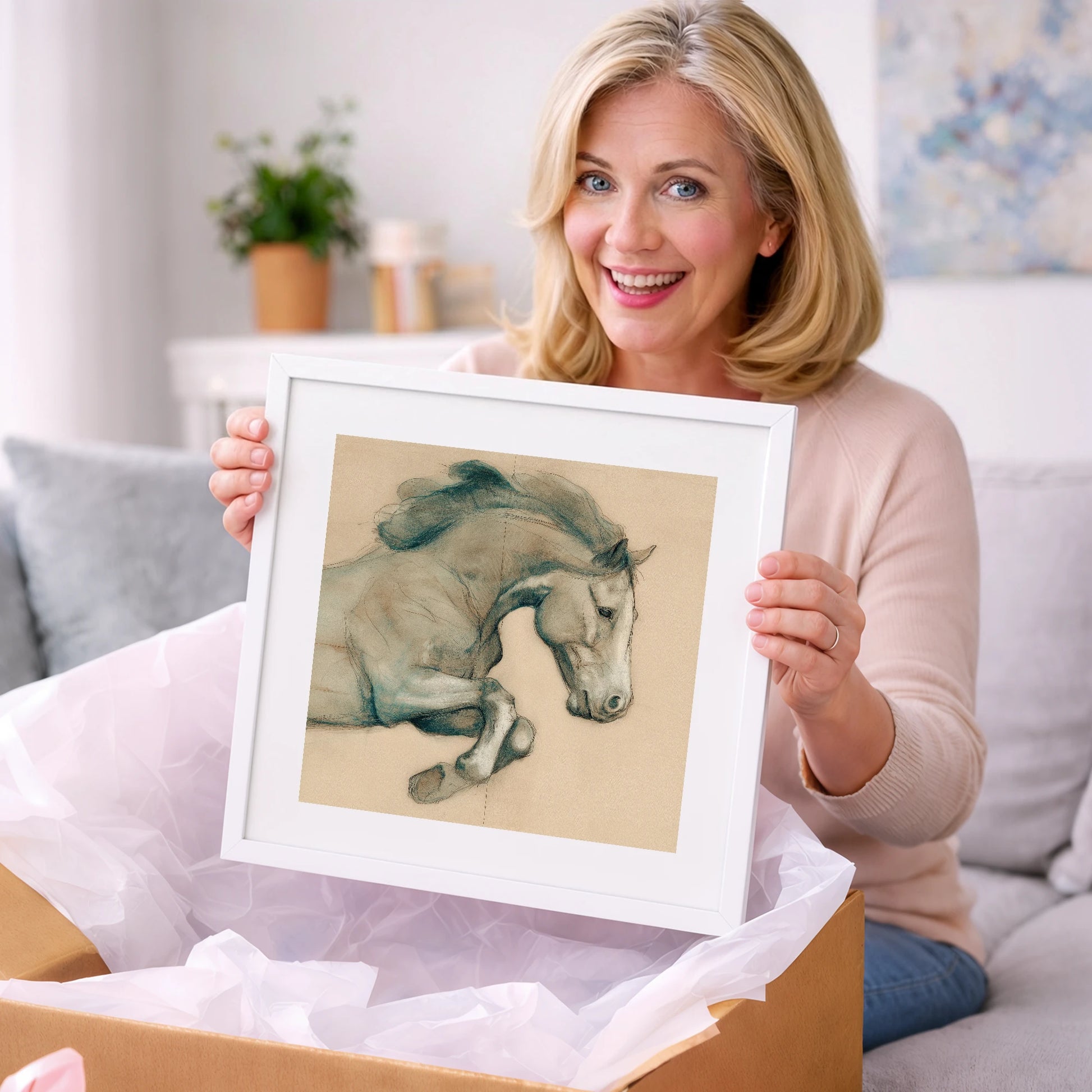 Suspended Grace - horse portrait art gift idea for horse lovers