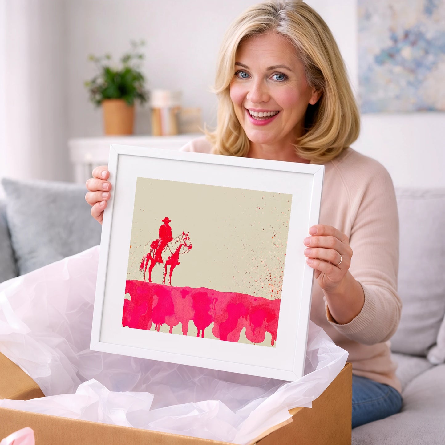 Crimson Frontier - western horse art gift idea for horse lovers