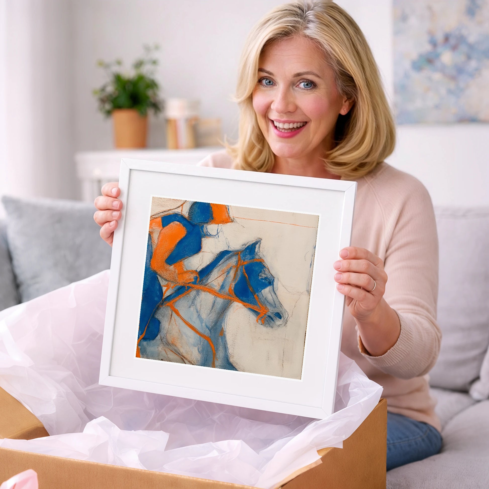 Ultramarine Racing Form - racing horse art gift idea for horse lovers