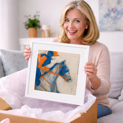 Ultramarine Racing Form - racing horse art gift idea for horse lovers