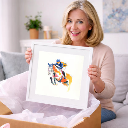Dynamic Flight - show jumping horse art gift idea for horse lovers