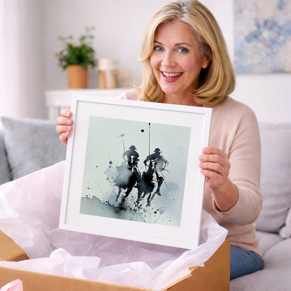 Charge of the Chukka - polo horse art gift idea for horse lovers
