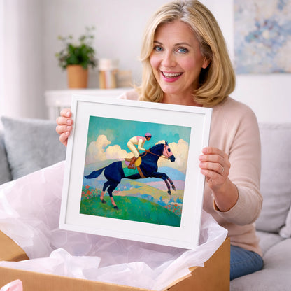 Vivid Racing Bound - racing horse art gift idea for horse lovers