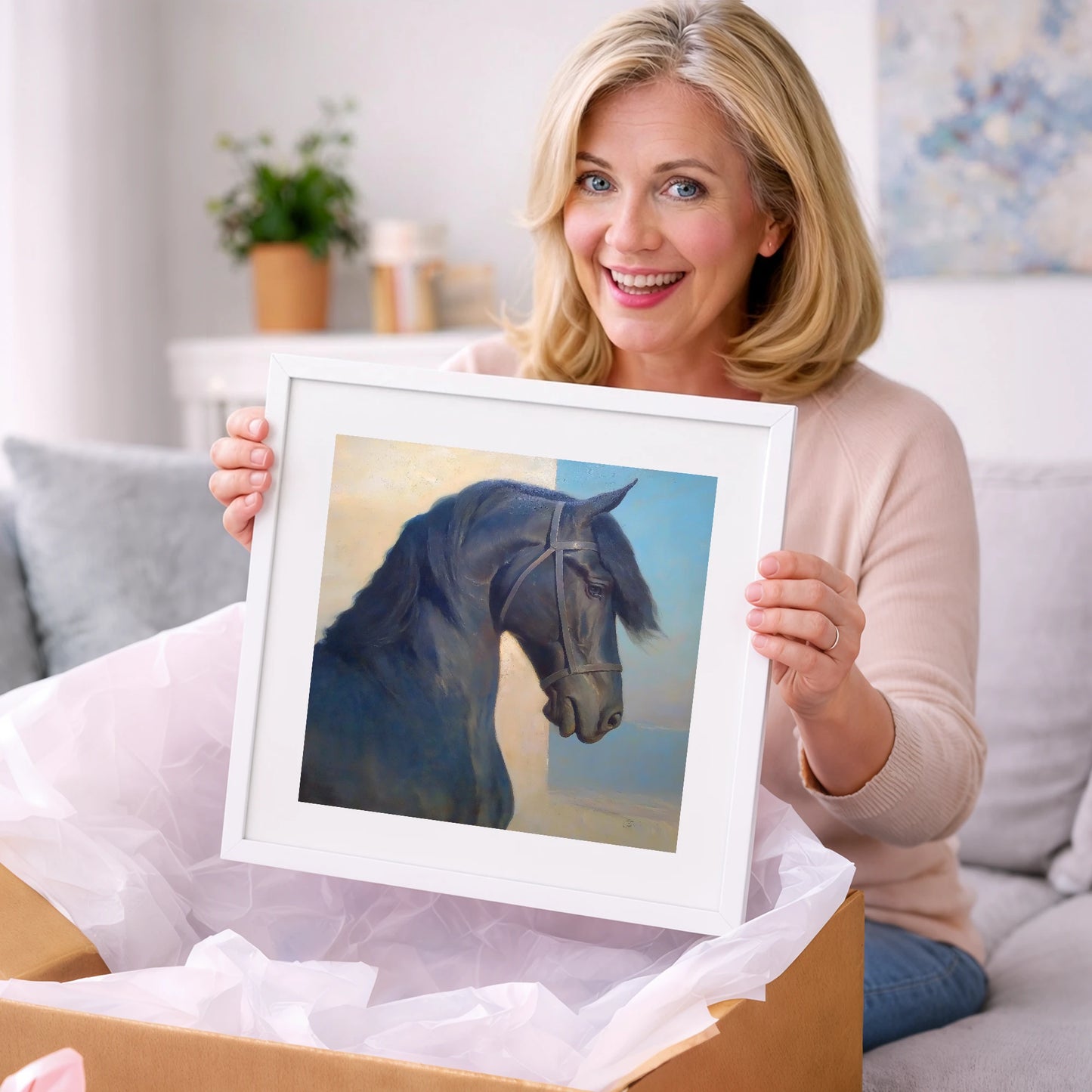 Noble Black Profile - horse breed art gift idea for horse lovers