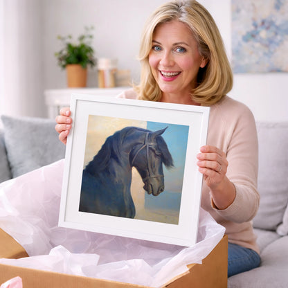 Noble Black Profile - horse breed art gift idea for horse lovers