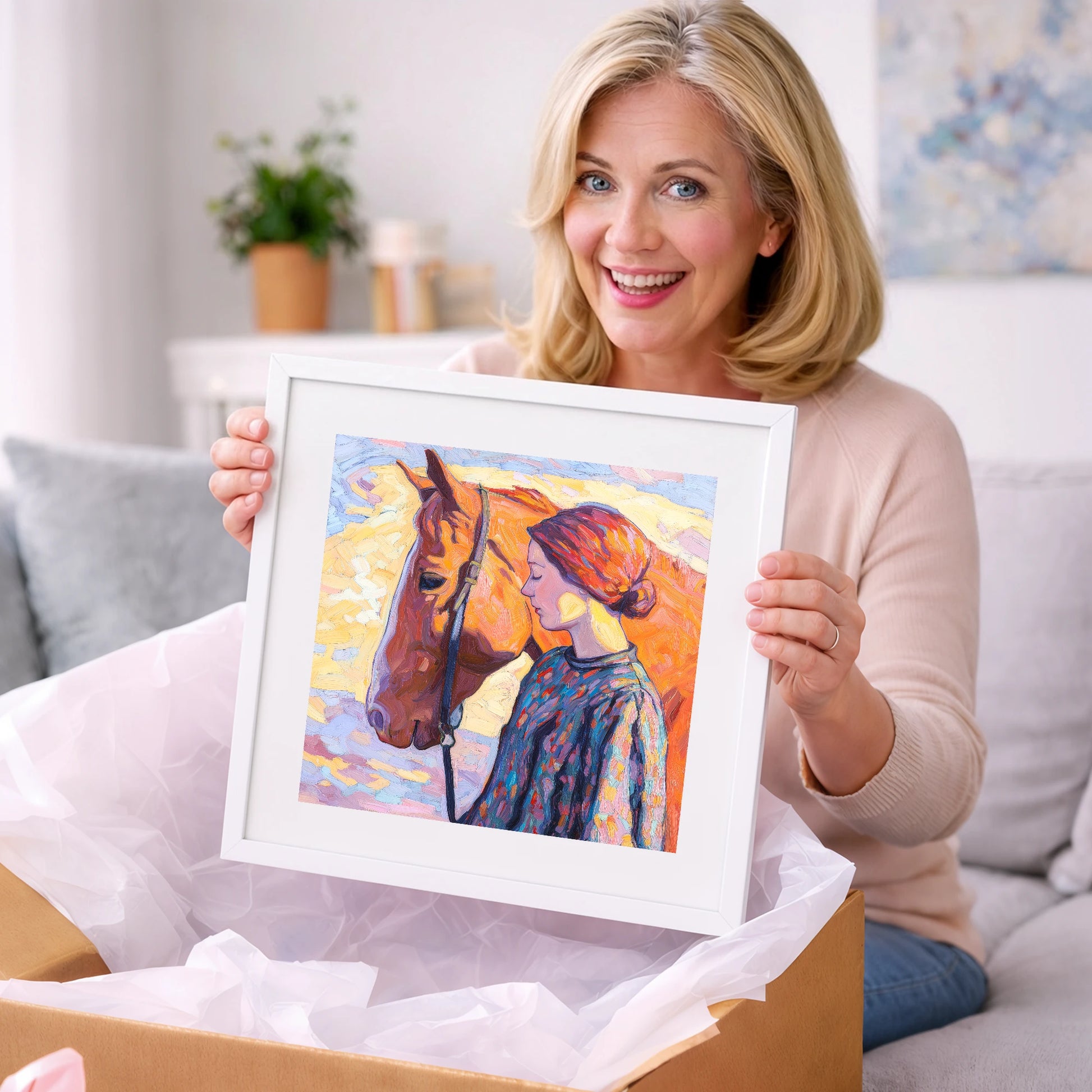 Radiant Connection - horse & rider art gift idea for horse lovers