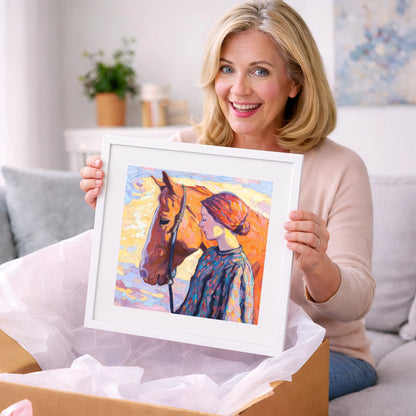 Radiant Connection - horse & rider art gift idea for horse lovers