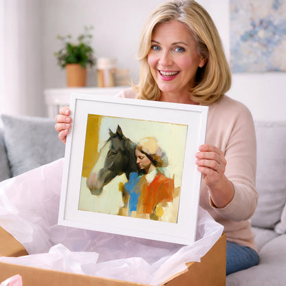 Unspoken Bond - horse & rider art gift idea for horse lovers