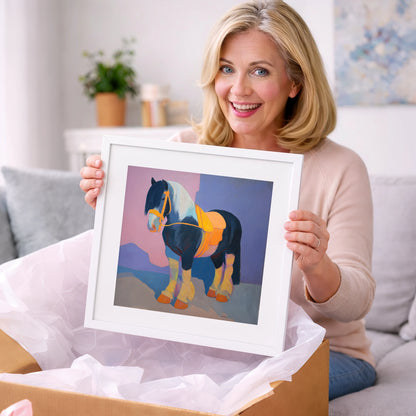 Vibrant Painted Cob - horse breed art gift idea for horse lovers