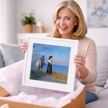Contemplating the Horizon - horse & rider art gift idea for horse lovers