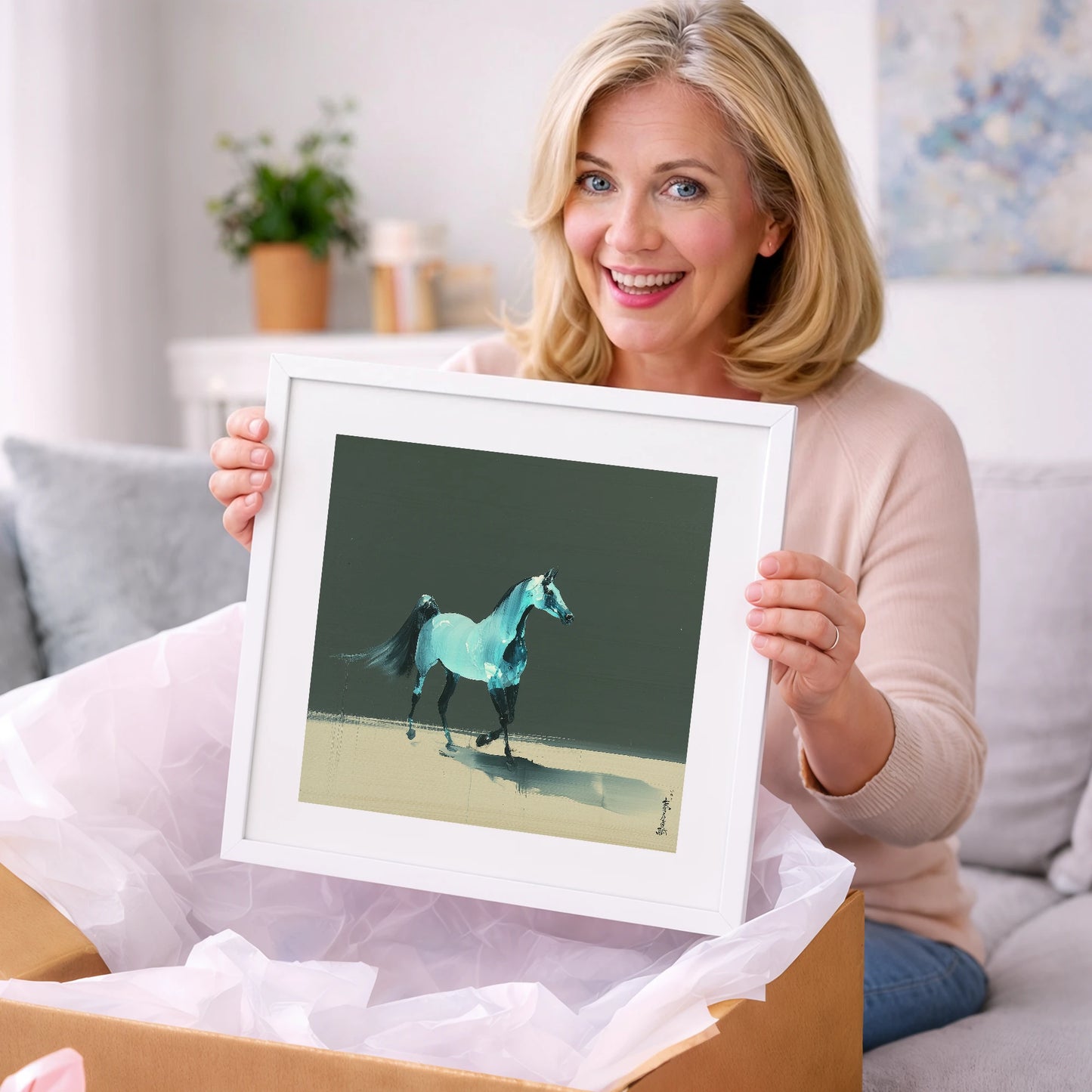 Azure Arabian Spirit - horse breed art gift idea for horse lovers