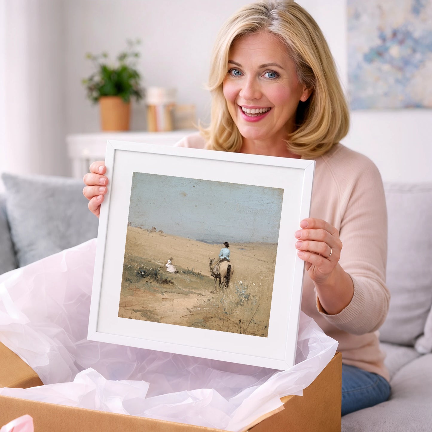 Hazy Summer Ride - horse & rider art gift idea for horse lovers