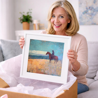 The Quiet Frontier - western horse art gift idea for horse lovers