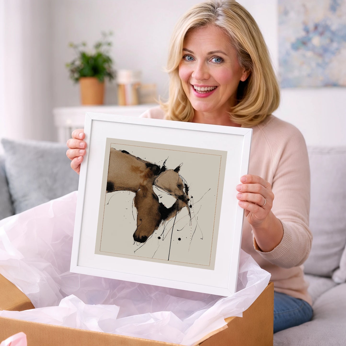 Unspoken Harmony - horse & rider art gift idea for horse lovers