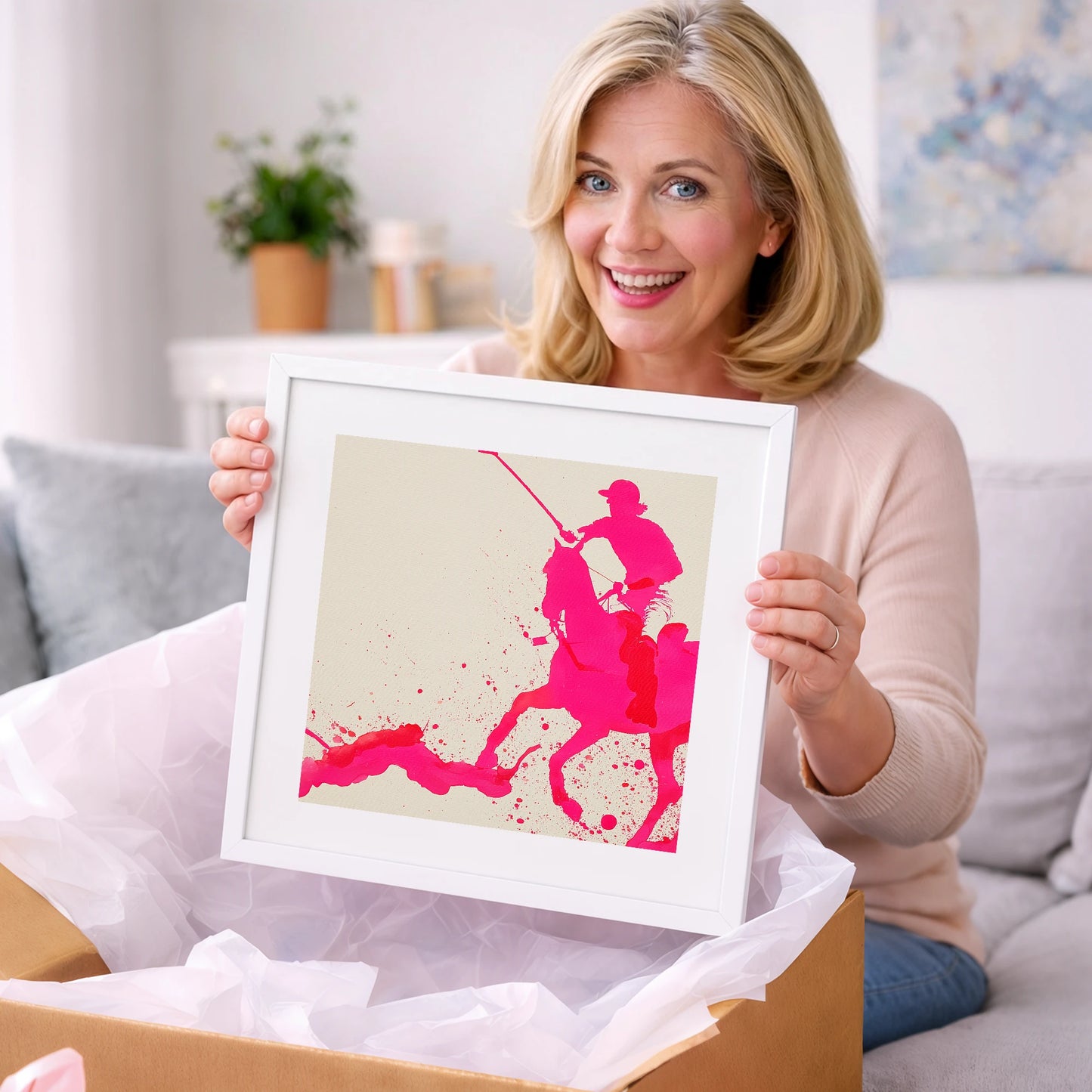 Vibrant Polo Strike - polo horse art gift idea for horse lovers
