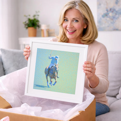 The Shimmering Chukka - polo horse art gift idea for horse lovers