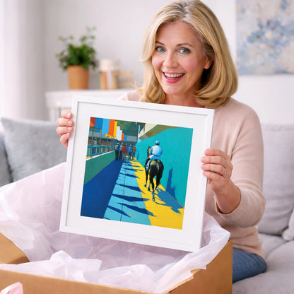 Walk to the Start - racing horse art gift idea for horse lovers