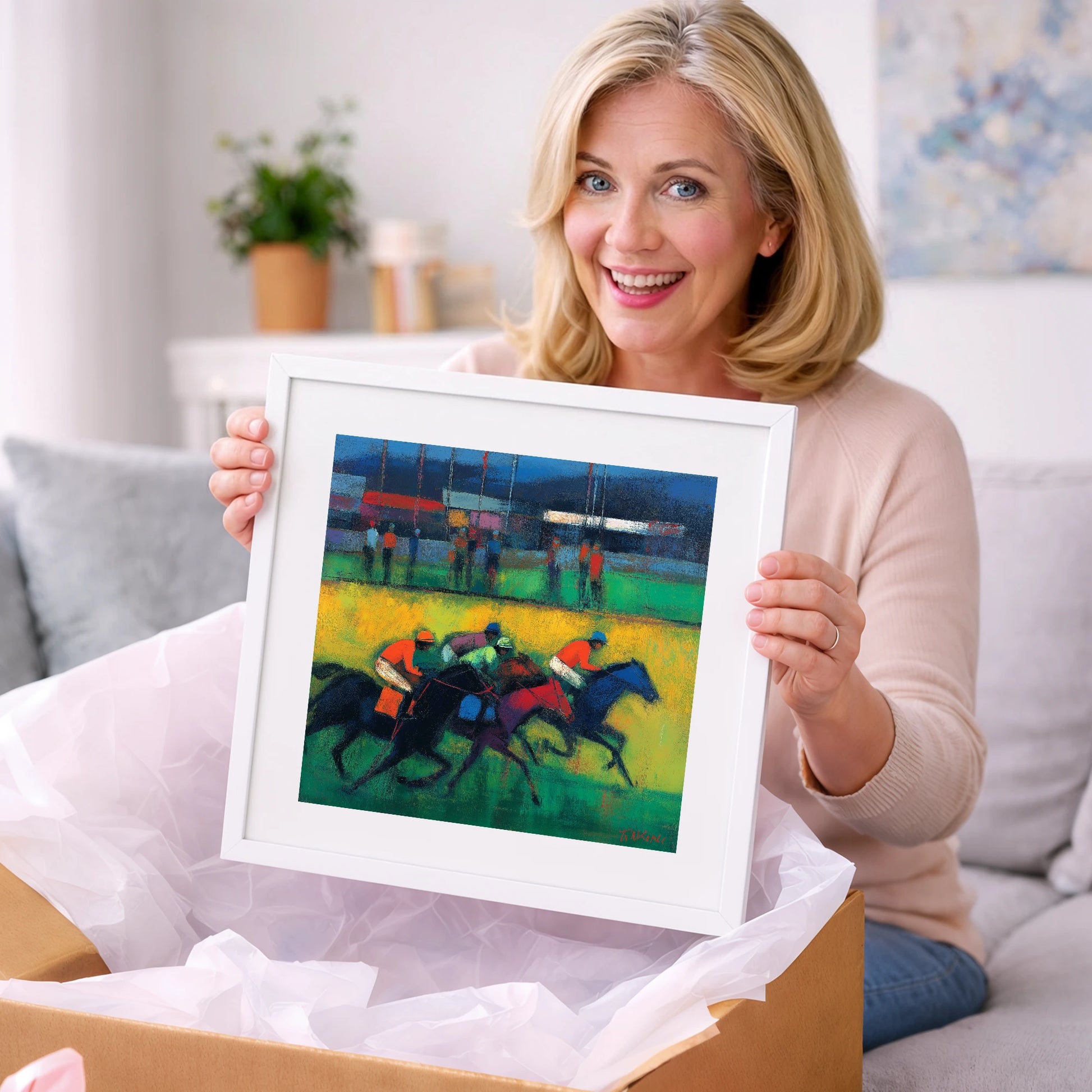 The Turf In Colour - racing horse art gift idea for horse lovers