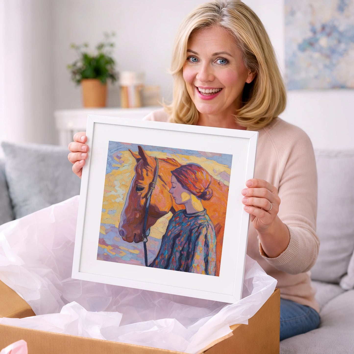 Radiant Connection - horse & rider art gift idea for horse lovers
