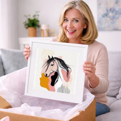 Graphic Equine Elegance - horse & rider art gift idea for horse lovers