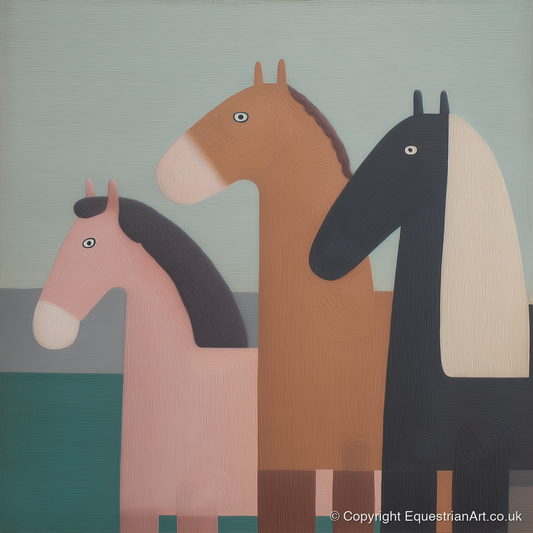 Muted Companions - horse landscape art print and canvas by Wallace Bingham A.I