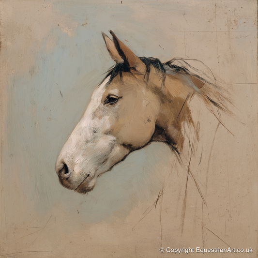 Muted Equine Profile - horse portrait art print and canvas by Frederick Lowell A.I