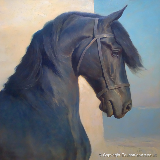 Noble Black Profile - horse breed art print and canvas by Alistair Rhodes A.I